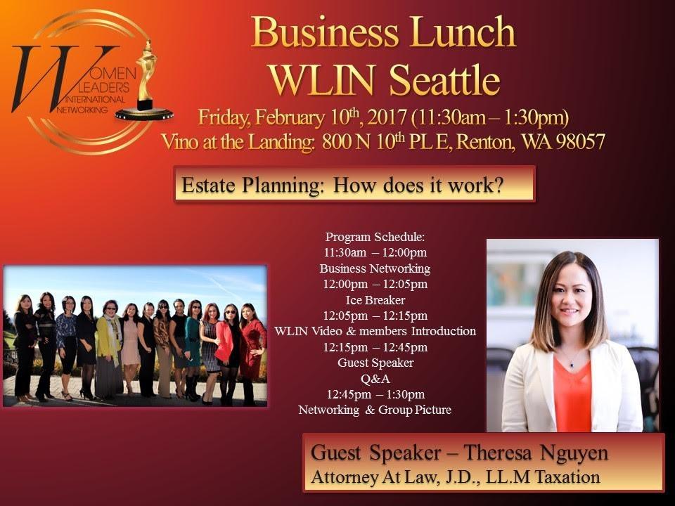 Theresa Nguyen J.D. LL.M. Guest Speaker - Estate Planning Attorney - WLIN Seattle