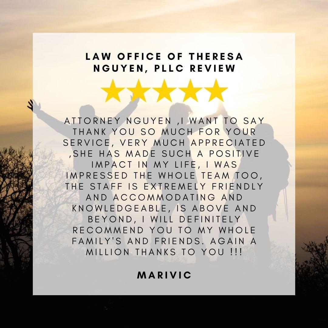 5-Star Law Firm Review - Renton, WA - Google My Business Marivic